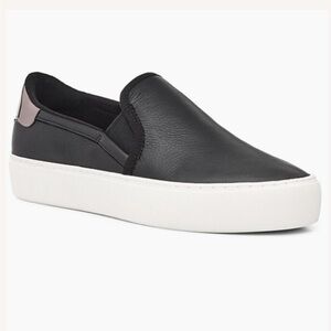 UGG Cahlvan Black Leather Slip On Sneaker - Size 6